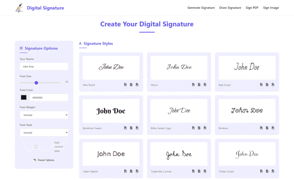 Digital Signature Script 
